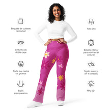 Load image into Gallery viewer, Pink Floral Flare Leggings