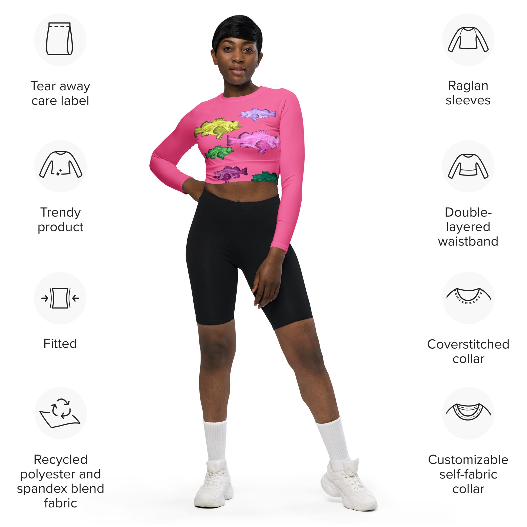 spandex crop top long sleeve