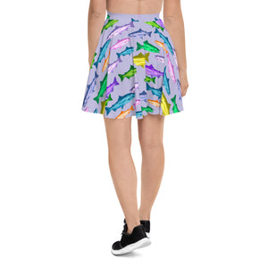 Purple Salmon Skater Skirt