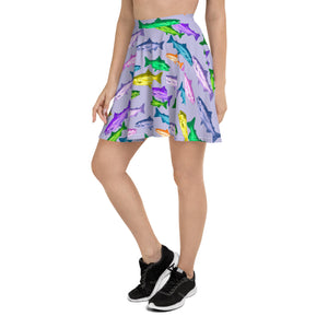 Purple Salmon Skater Skirt