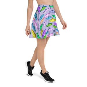 Purple Salmon Skater Skirt