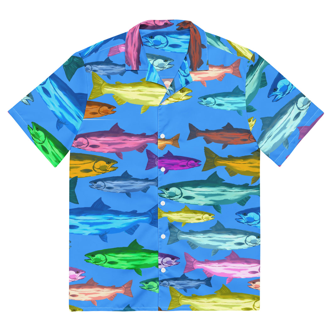 Salmon Unisex button shirt