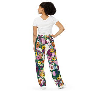 Floral All-over print unisex wide-leg pants