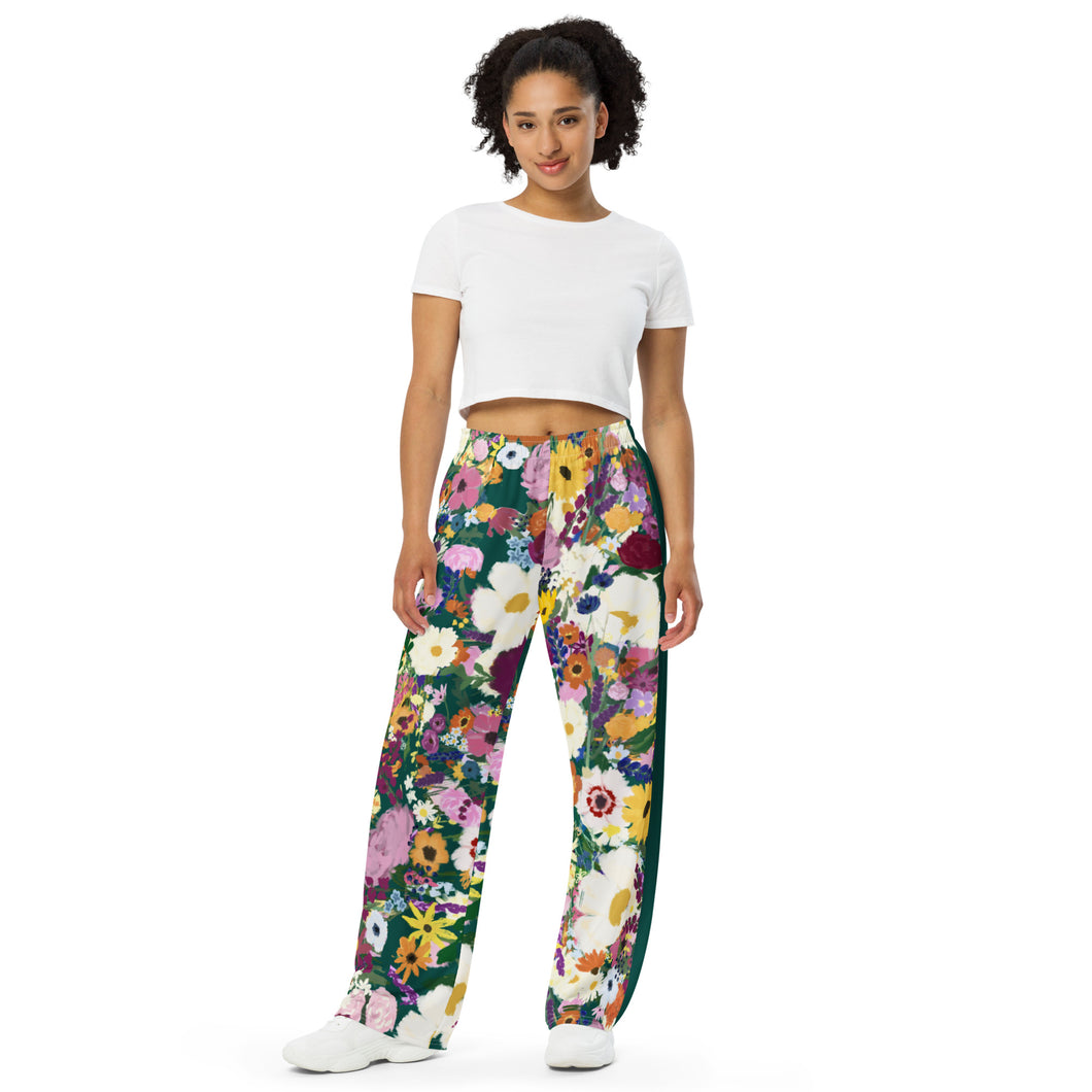 Floral All-over print unisex wide-leg pants