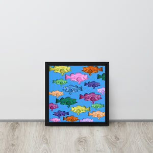 "Rockfish Party" Framed canvas