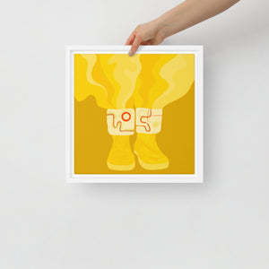"Xtra Groovy Yellow" Framed Canvas Print
