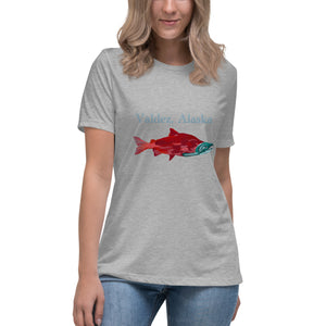 Salmon "Valdez Alaska" Women's Relaxed T-Shirt