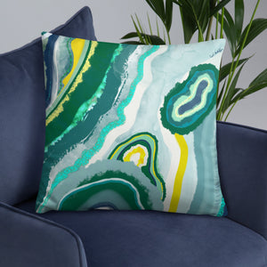 Green Geode Basic Pillow
