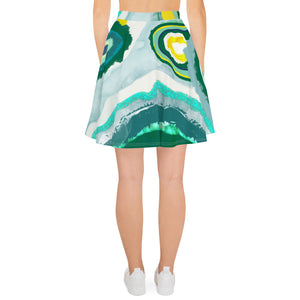 Geode Art Print Skater Skirt