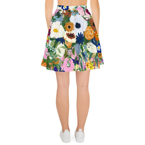 Floral Art Print Skater Skirt