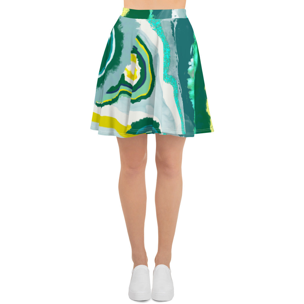 Geode Art Print Skater Skirt