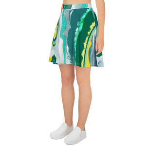 Geode Art Print Skater Skirt