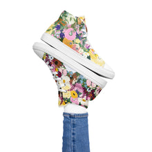 Load image into Gallery viewer, Floral Women’s high top canvas shoes