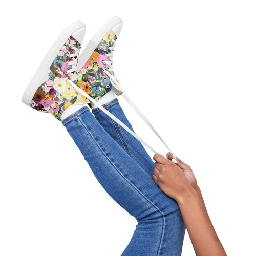 Floral Women’s high top canvas shoes